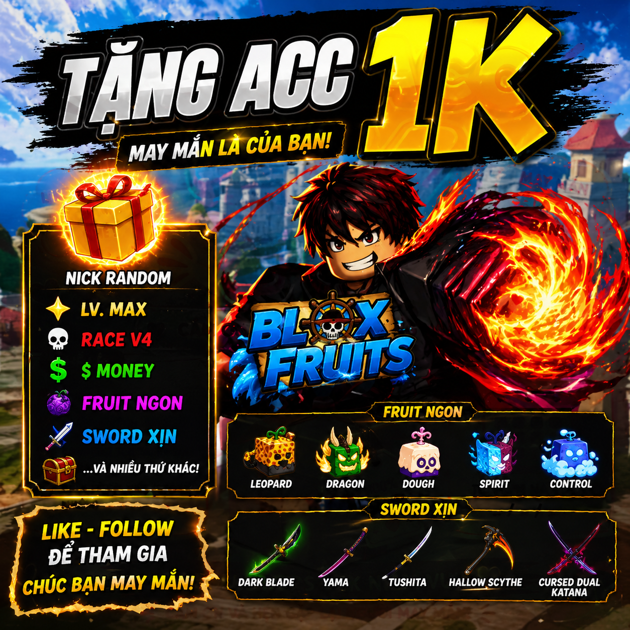 Tặng acc 1k